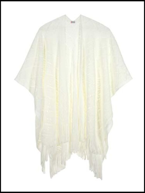 BOCOSO Knit Shawl Wraps Tassel Open Front Poncho Cape for  Knit Poncho Cape Shawl Wrap Fringe Open Front Oversized Boho Chic
